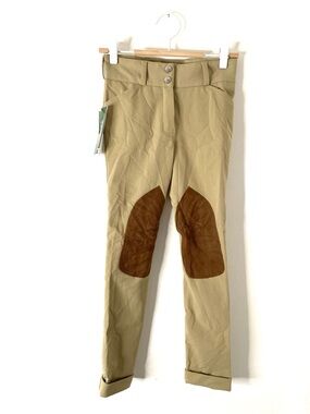 Dover Saddlery Tan Riding Breeches Knee Patch Equestrian Pants NWT